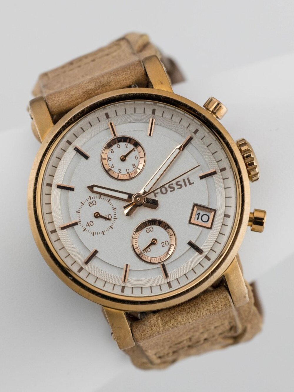 Fossil C181020 Women's Chronograph Quartz Analog Watch Fresh Battery